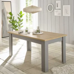 Wohnen Esszimmer Tisch in Eiche NB & Lichtgrau - Buleta