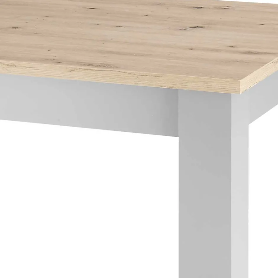 Wohnen Esszimmer Tisch in Eiche NB & Lichtgrau - Buleta
