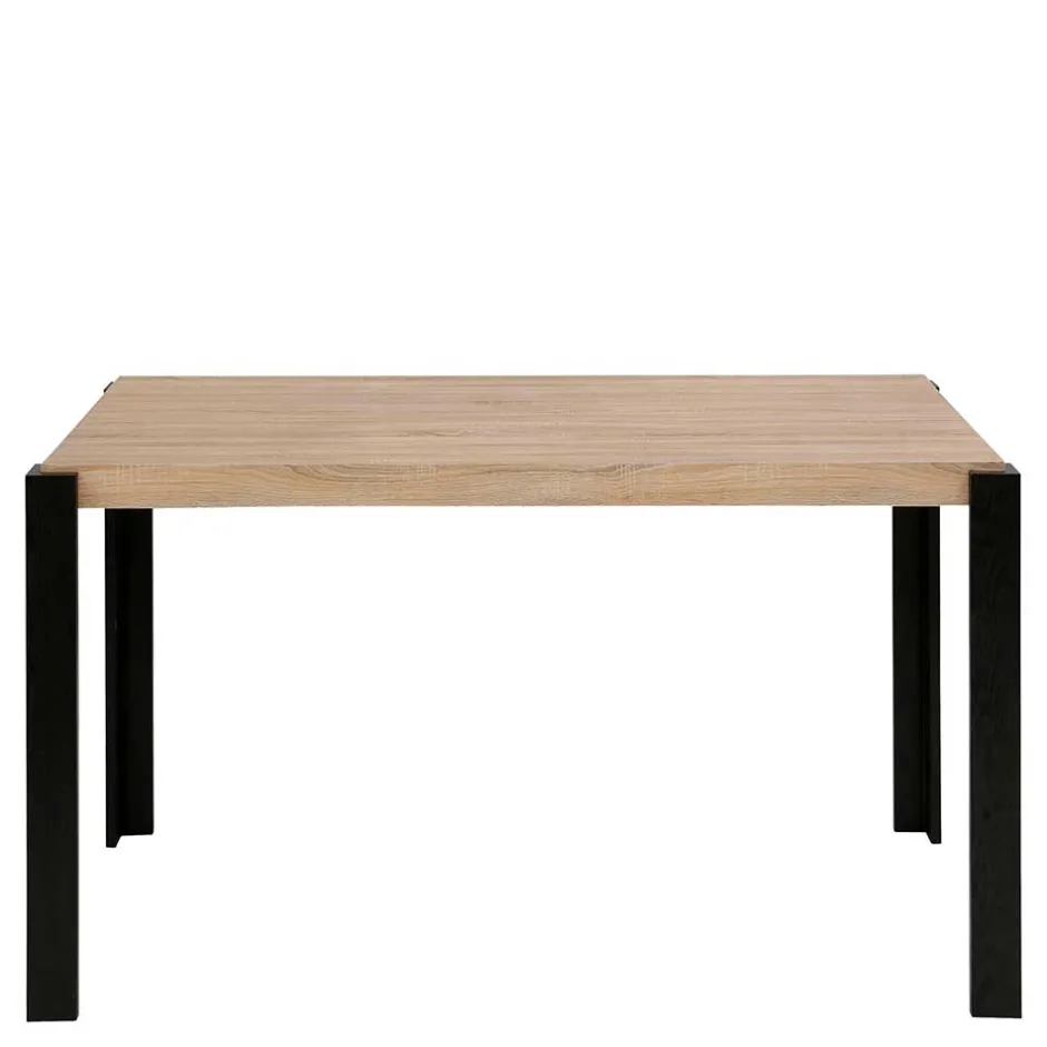 Wohnen Esszimmer Tisch in Holzoptik Eiche & Schwarz - Cigano