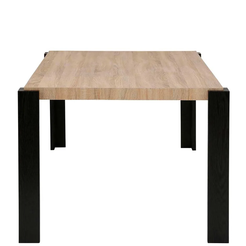 Wohnen Esszimmer Tisch in Holzoptik Eiche & Schwarz - Cigano