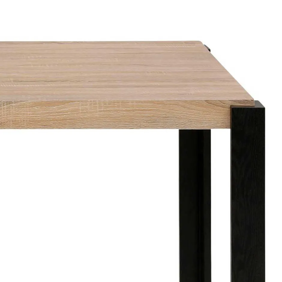 Wohnen Esszimmer Tisch in Holzoptik Eiche & Schwarz - Cigano