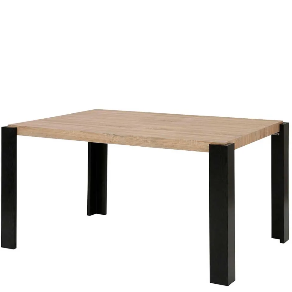 Wohnen Esszimmer Tisch in Holzoptik Eiche & Schwarz - Cigano