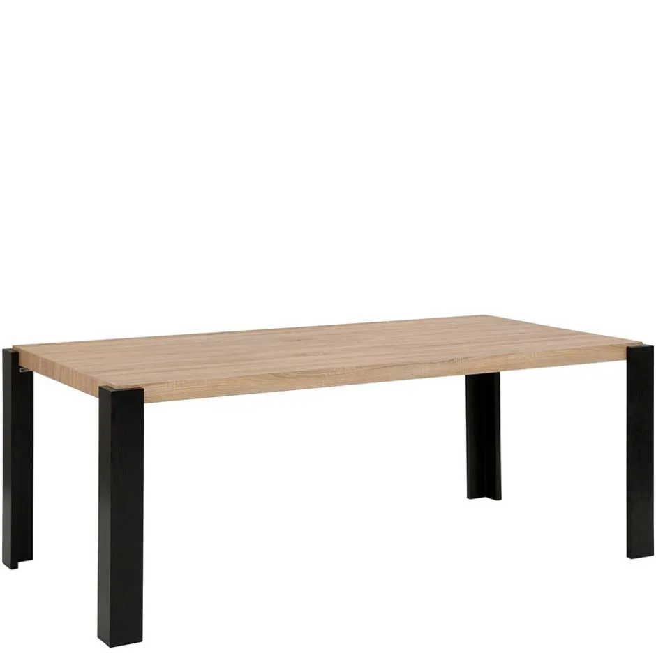 Wohnen Esszimmer Tisch in Holzoptik Eiche & Schwarz - Cigano