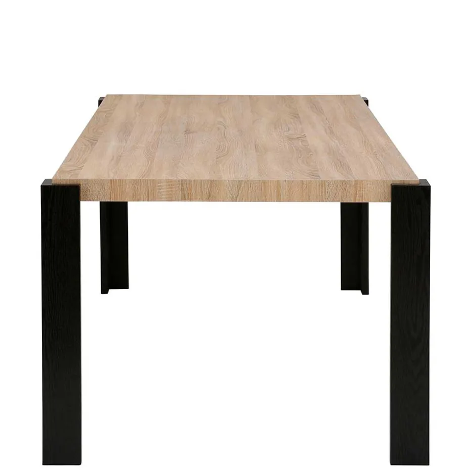 Wohnen Esszimmer Tisch in Holzoptik Eiche & Schwarz - Cigano