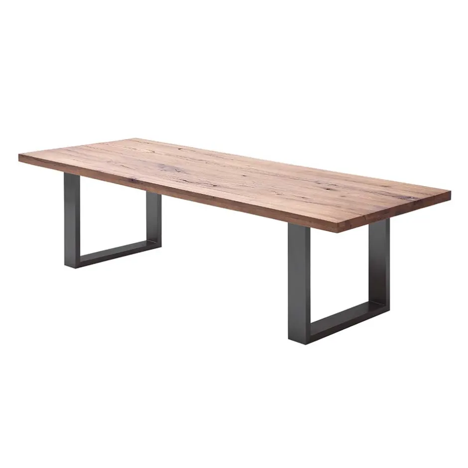 Wohnen Esszimmer Tisch mit dunkler Eichenplatte - Buleta