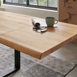 Wohnen Esszimmer Tisch mit Holzplatte aus Wildeiche - Rouven