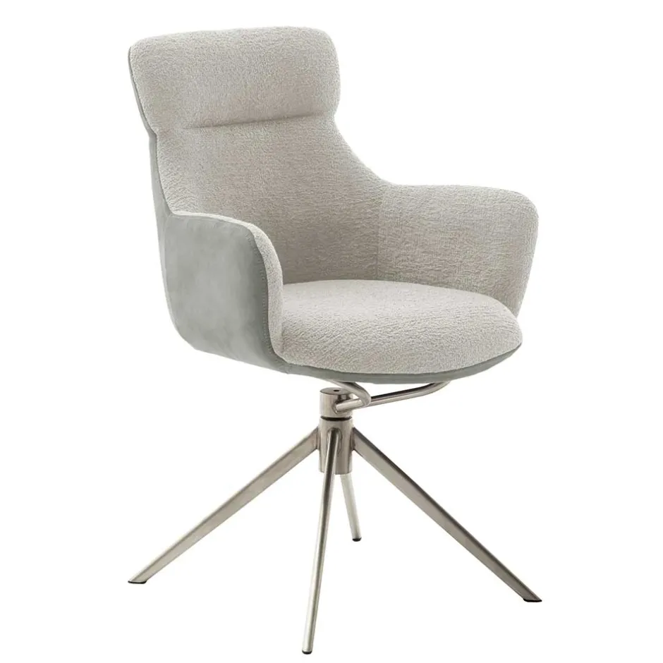 Wohnen Esszimmer-Armlehnenstuhl in Lichtgrau - Delamaro (2er Set)