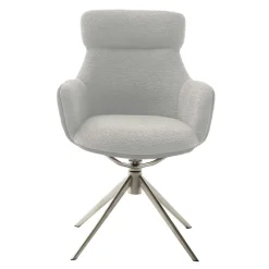 Wohnen Esszimmer-Armlehnenstuhl in Lichtgrau - Delamaro (2er Set)