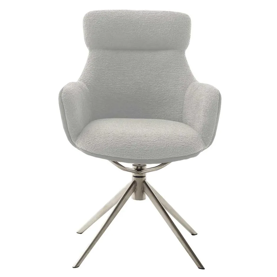 Wohnen Esszimmer-Armlehnenstuhl in Lichtgrau - Delamaro (2er Set)