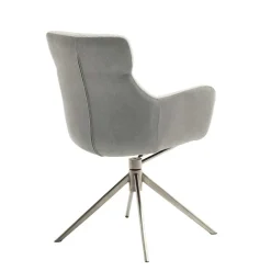 Wohnen Esszimmer-Armlehnenstuhl in Lichtgrau - Delamaro (2er Set)