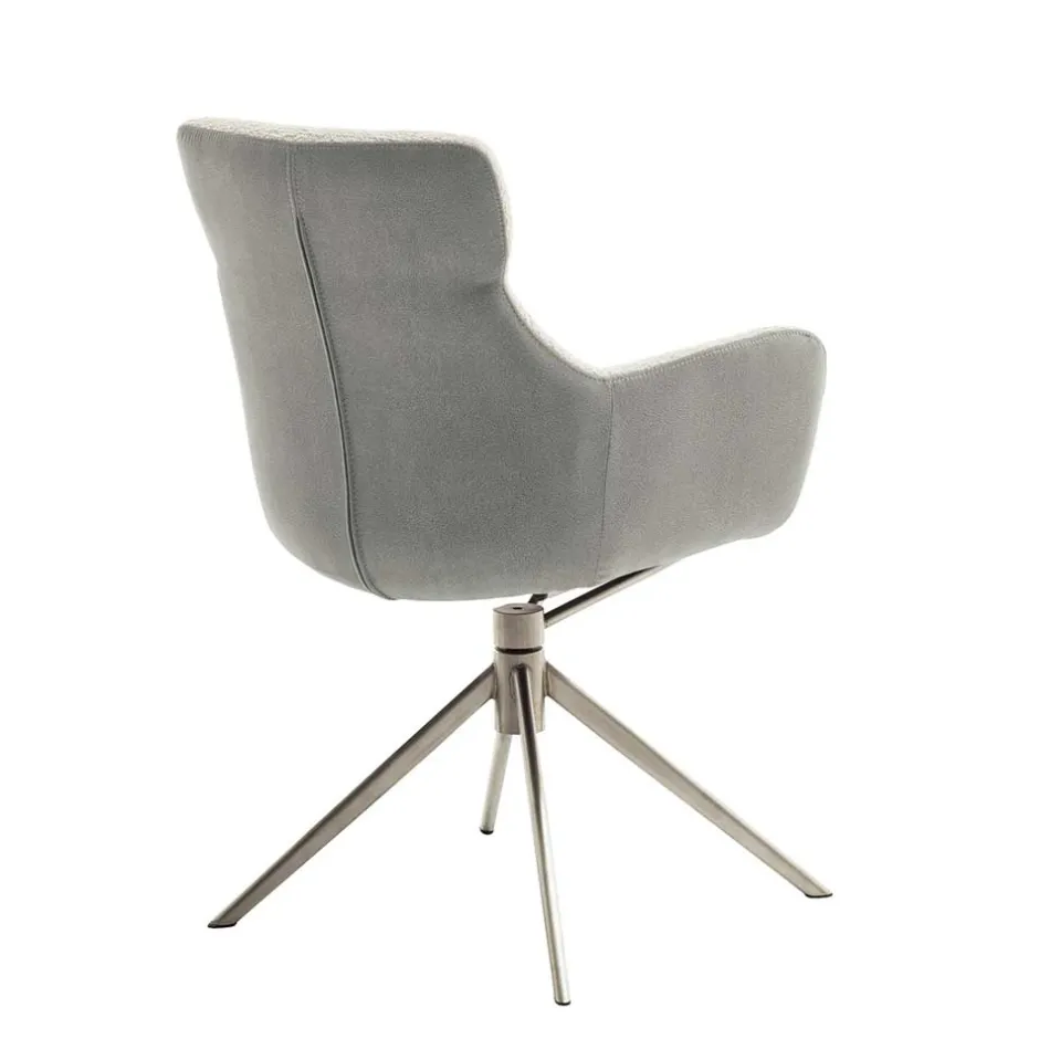 Wohnen Esszimmer-Armlehnenstuhl in Lichtgrau - Delamaro (2er Set)