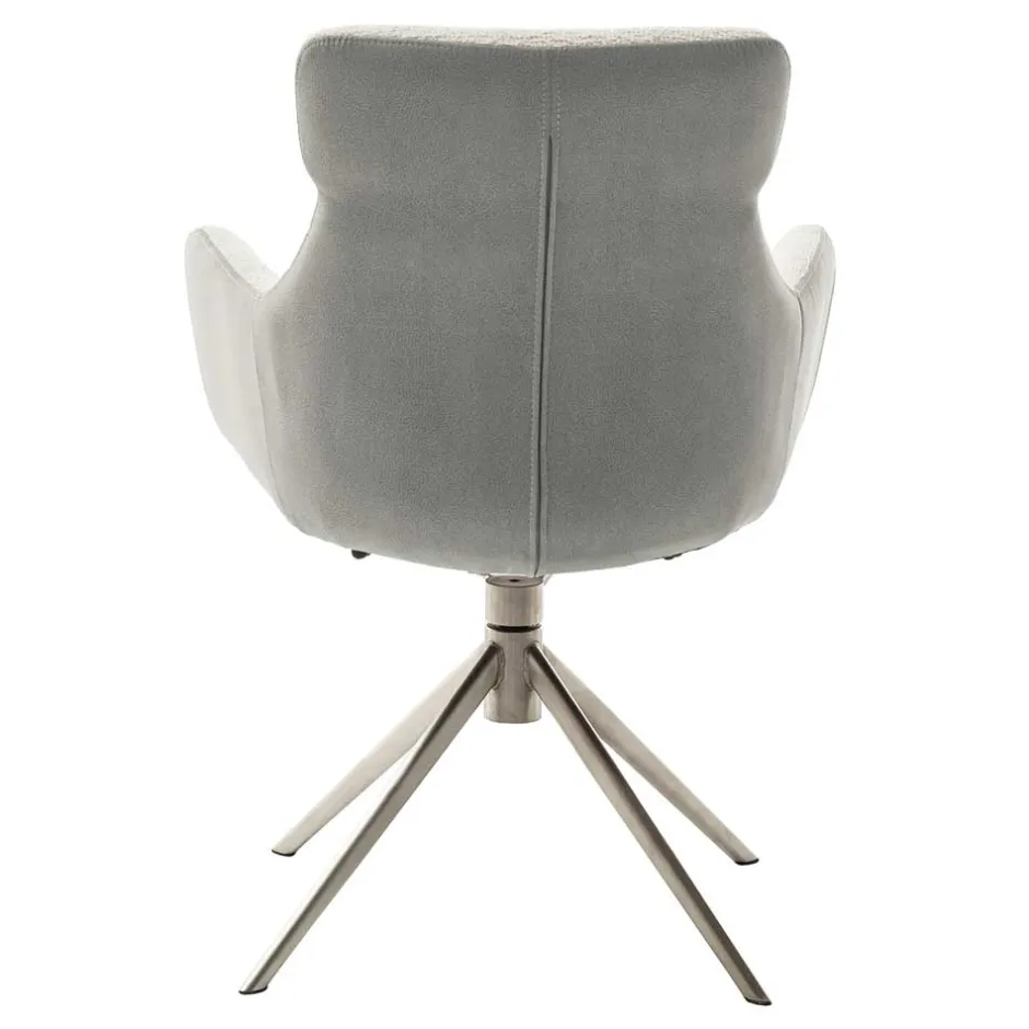 Wohnen Esszimmer-Armlehnenstuhl in Lichtgrau - Delamaro (2er Set)