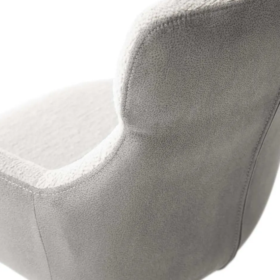 Wohnen Esszimmer-Armlehnenstuhl in Lichtgrau - Delamaro (2er Set)