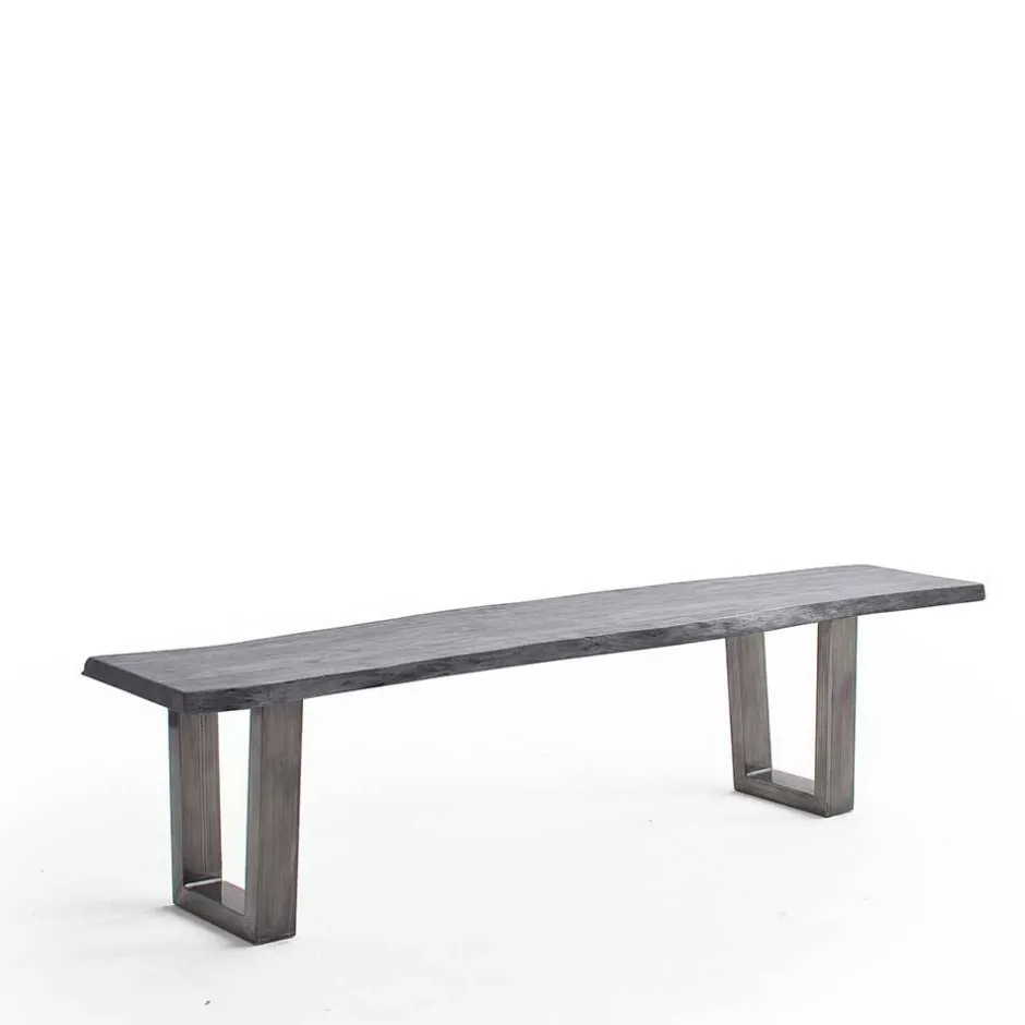 Wohnen Esszimmerbank in Akazie Grau und Altsilber - Moggia