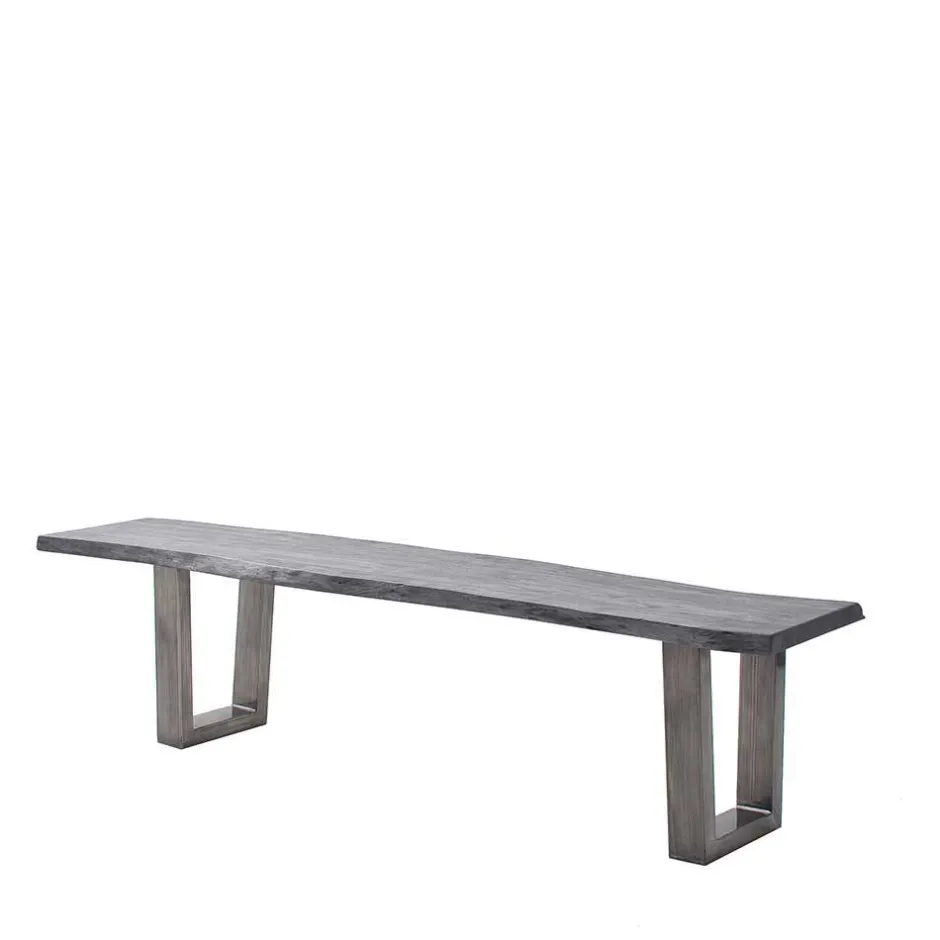 Wohnen Esszimmerbank in Akazie Grau und Altsilber - Moggia