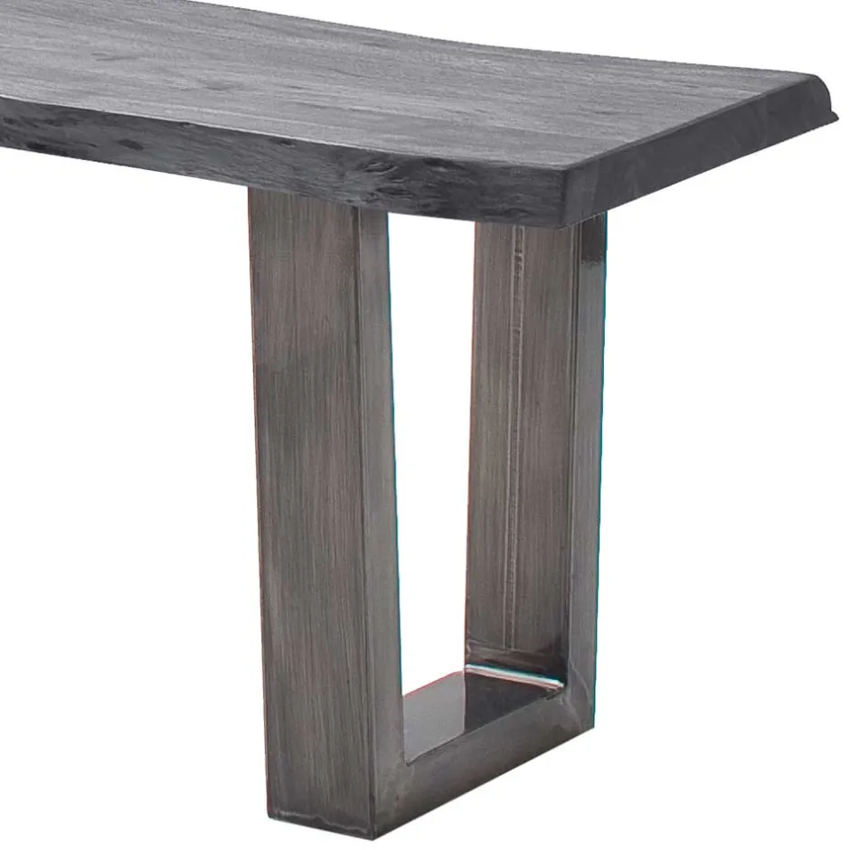 Wohnen Esszimmerbank in Akazie Grau und Altsilber - Moggia