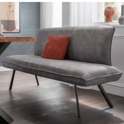 Wohnen Esszimmerbank in Dunkelgrau Microfaser - Aturin