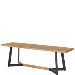 Wohnen Esszimmerbank in Eiche Optik mit Schwarz - Yasmina