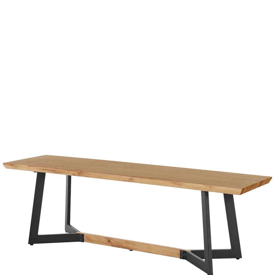 Wohnen Esszimmerbank in Eiche Optik mit Schwarz - Yasmina