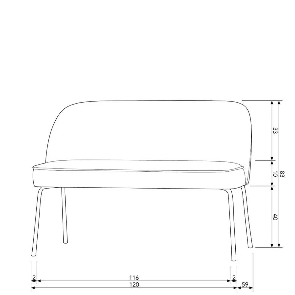 Wohnen Esszimmerbank in Honigfarben Samt - Labound