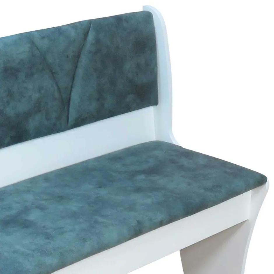 Wohnen Esszimmerbank in Vintage Blau & Weiß Oratio mit Stauraum