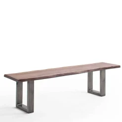 Wohnen Esszimmerbank in Walnuss Braun mit Altsilber - This