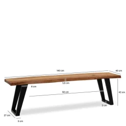 Esszimmerbank mit natürlicher Baumkante - Auricos^Wohnen