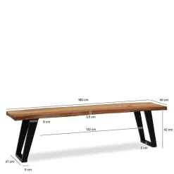 Esszimmerbank mit natürlicher Baumkante - Auricos^Wohnen