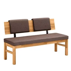 Esszimmerbank mit Rückenlehne in Braun Stoff - Virds^Wohnen