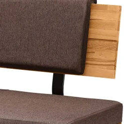 Esszimmerbank mit Rückenlehne in Braun Stoff - Virds^Wohnen