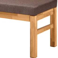 Esszimmerbank mit Rückenlehne in Braun Stoff - Virds^Wohnen