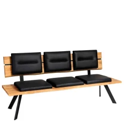 Wohnen Esszimmerbank mit Rückenlehne in Wildeiche - Piton