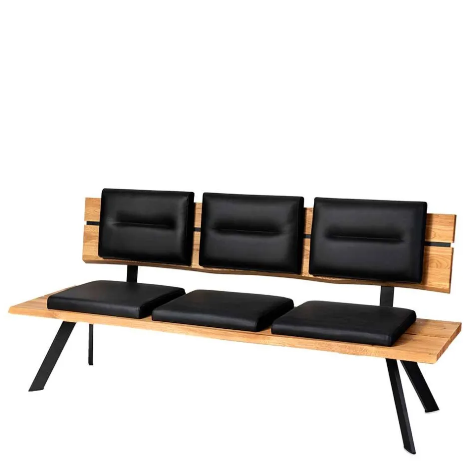 Wohnen Esszimmerbank mit Rückenlehne in Wildeiche - Piton