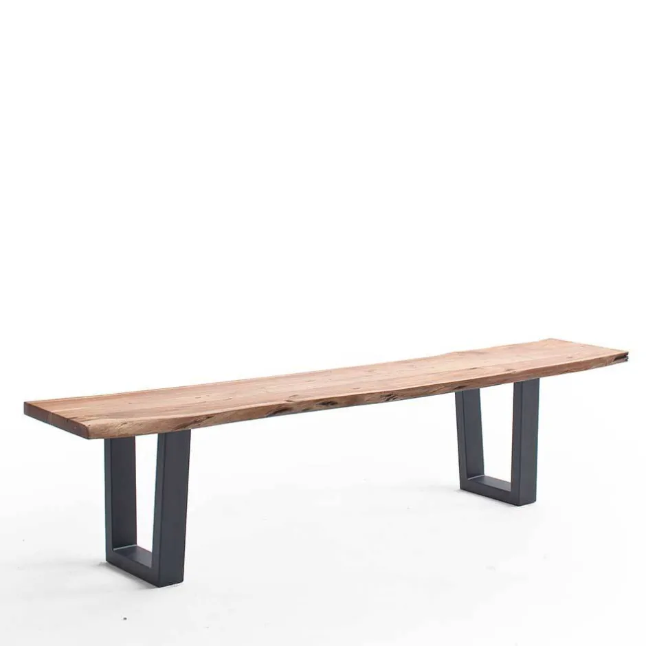 Wohnen Esszimmerbank mit Trapez-Bügelbeinen Anthrazit - Ramino