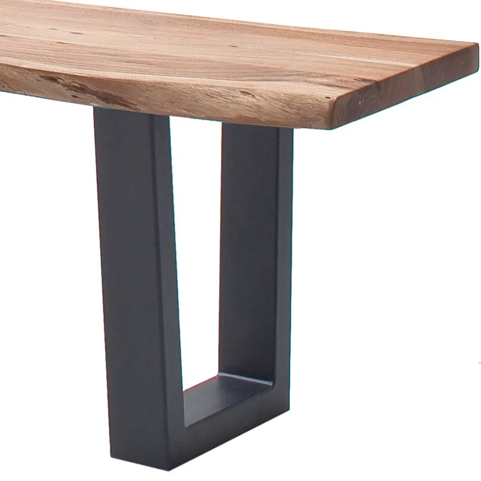 Wohnen Esszimmerbank mit Trapez-Bügelbeinen Anthrazit - Ramino