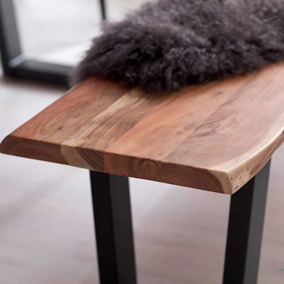 Wohnen Esszimmerbank mit Trapez-Bügelbeinen Anthrazit - Ramino