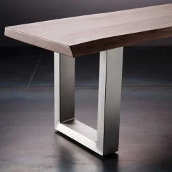 Esszimmerbank mit Trapezgestell aus Edelstahl - Jeremy^Wohnen Best