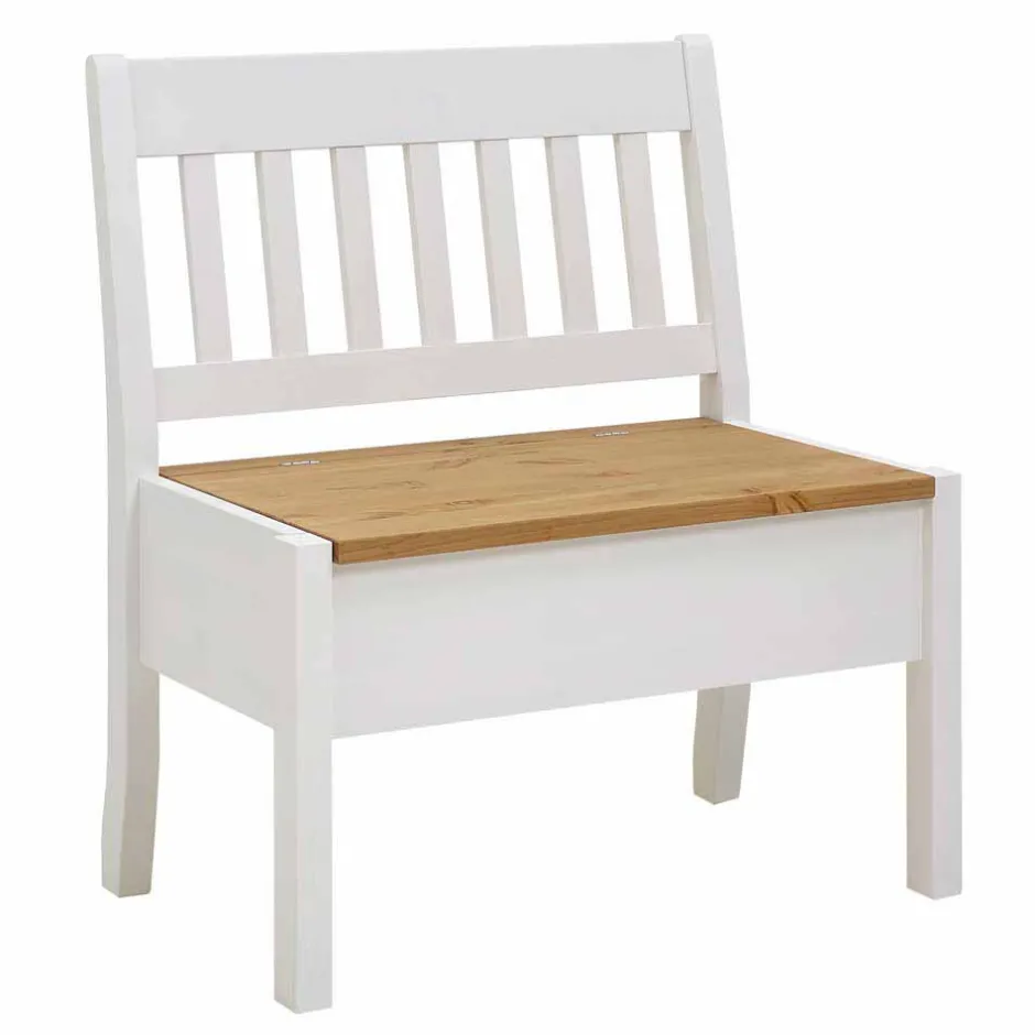 Wohnen Esszimmerbank Molzau in Weiß Kiefer massiv