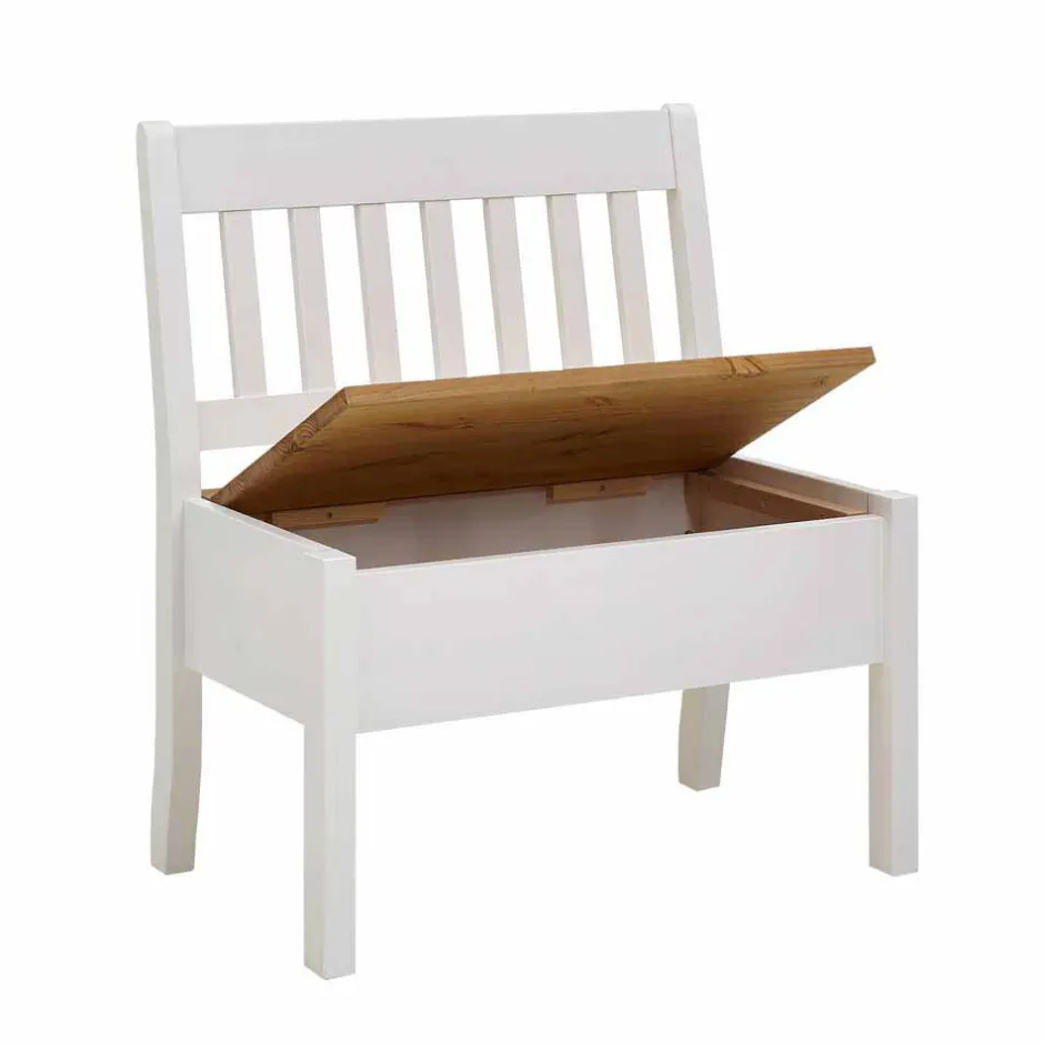 Wohnen Esszimmerbank Molzau in Weiß Kiefer massiv