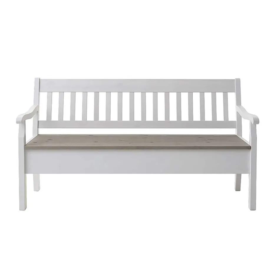 Wohnen Esszimmerbank Ovidos in Weiß Grau