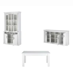 Wohnen Esszimmereinrichtung in weißer Holzoptik Pinie - Liancos (dreiteilig)