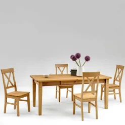Esszimmergruppe Giurgia aus Kiefer Massivholz (fünfteilig)^Wohnen Hot