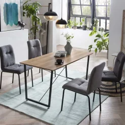 Esszimmergruppe im Industry und Loft Stil - Babette (fünfteilig)^Wohnen Outlet