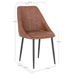 Wohnen Esszimmergruppe in Braun & Schwarz - Pigaro (siebenteilig)