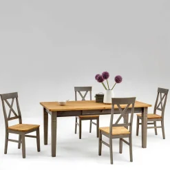 Esszimmergruppe Jytte in Grau Kiefer massiv (fünfteilig)^Wohnen Hot