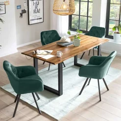 Wohnen Esszimmergruppe mit vier Stühlen - Jalius (fünfteilig)