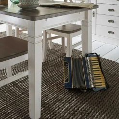 Wohnen Esszimmergruppe Yoan in Weiß Grau (fünfteilig)