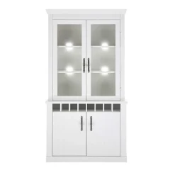 Wohnen Esszimmermöbel Kombi in weißer Holzoptik Pinie - Liancos (vierteilig)