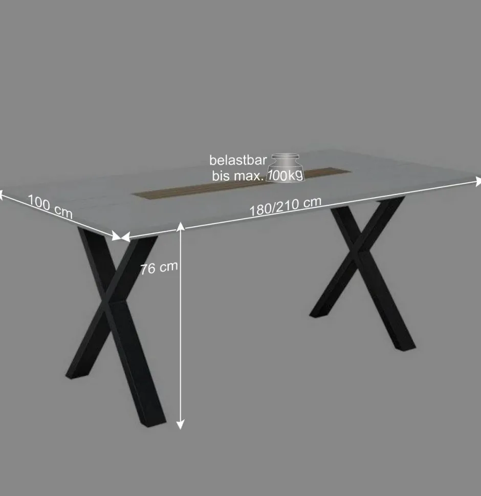 Wohnen Esszimmersitzgruppe inklusive sechs Stühle - Niam I (siebenteilig)