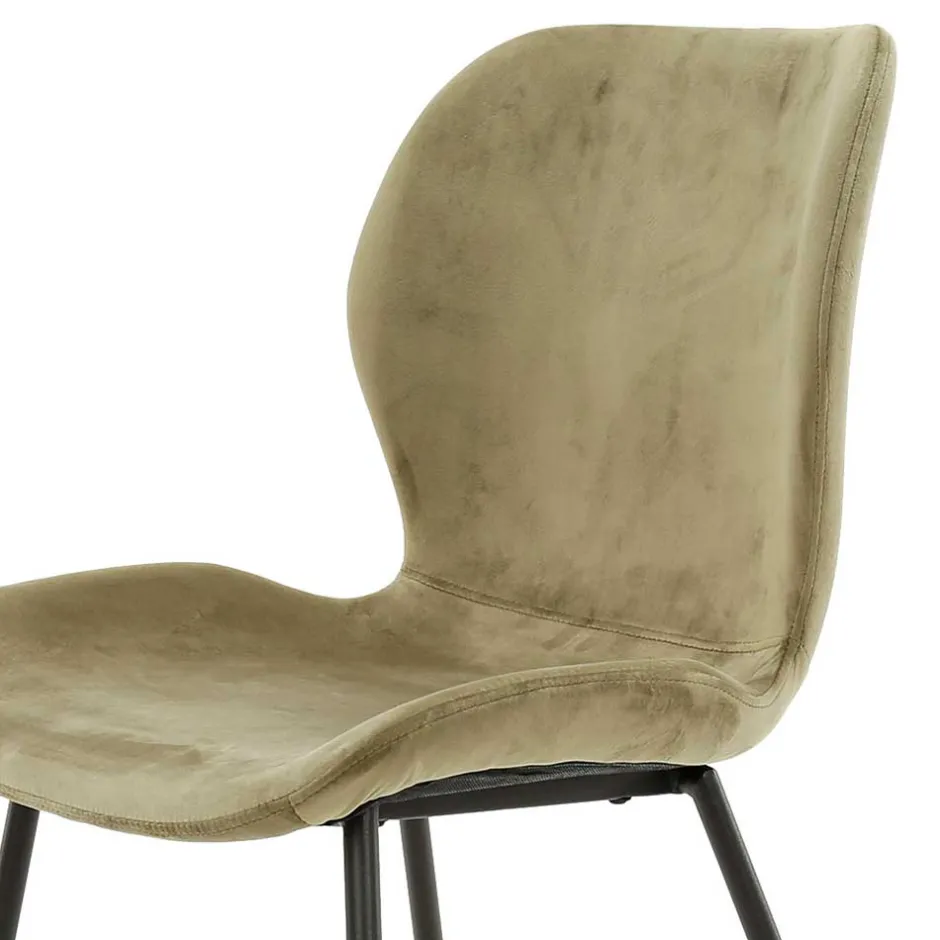Wohnen Esszimmerstühle aus Samt Beige - Maudez (4er Set)